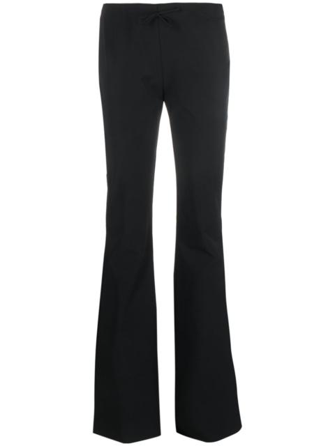 flared bow-detail trousers