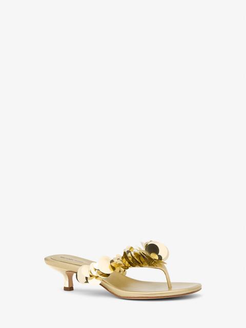 Loretta Sequin Embellished Metallic Sandal