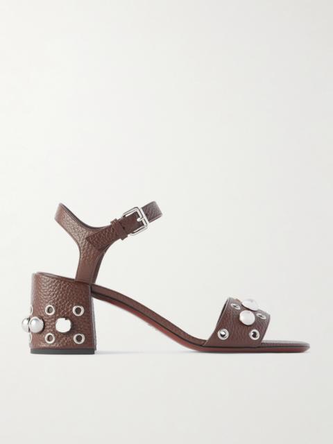 Nellcôte 60 Embellished Textured-leather Sandals