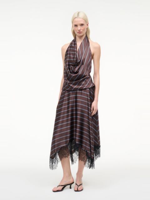 STAUD ELIRA SILK DRESS REDONDO STRIPE