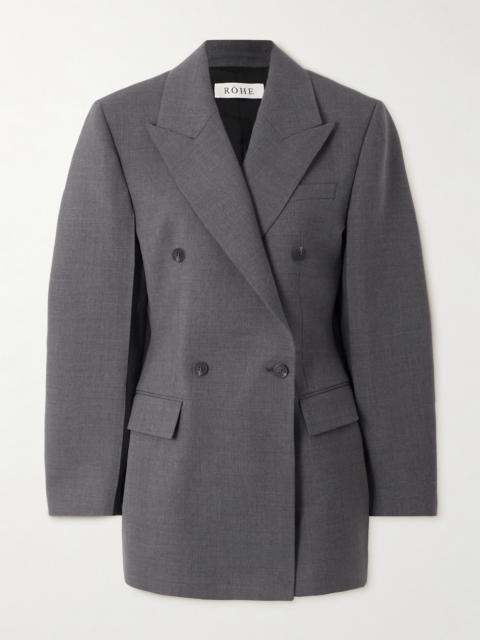 Hourglass Double-breasted Wool-blend Blazer