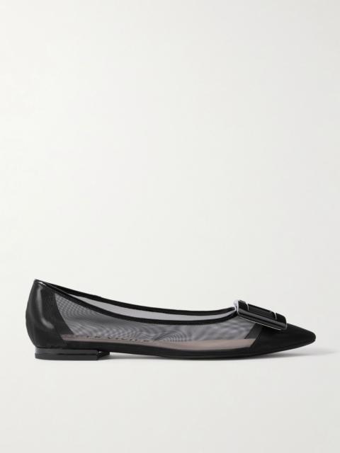 Gommettine buckled mesh ballet flats Black
