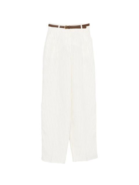 Max Mara Studio Fonte Striped Belt Trousers