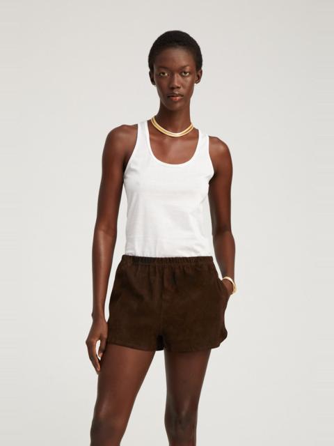 WHITE SCOOPED TANK TOP