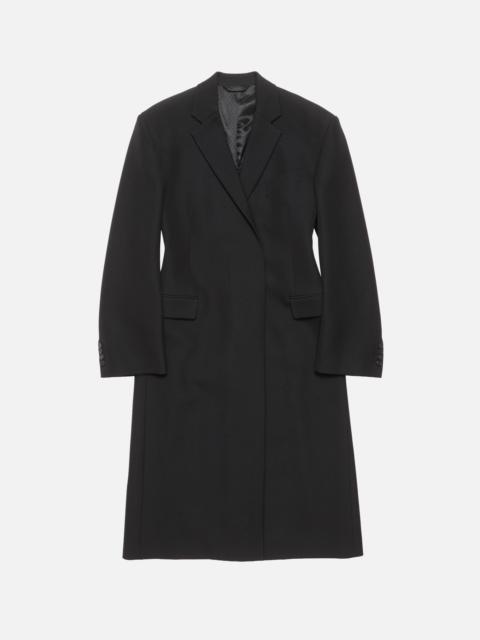 Double-breasted wool coat - Black