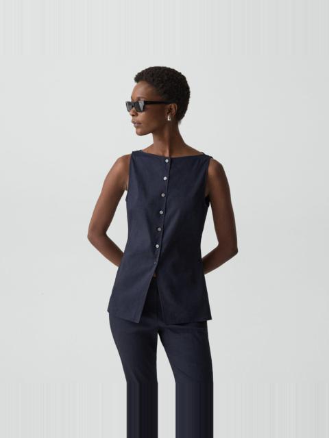 Boatneck Cutaway Top in Good Linen