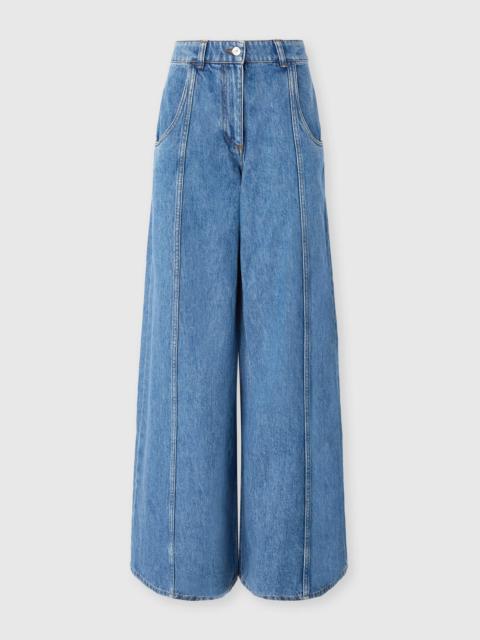 Wide-leg denim pants