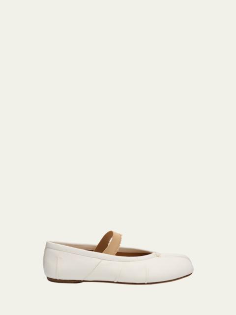 Tabi Sheepskin Mary Jane Ballerina Flats