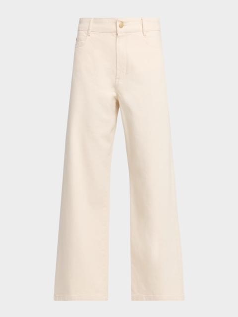 Zarina Cropped Wide-Leg Cotton Pants