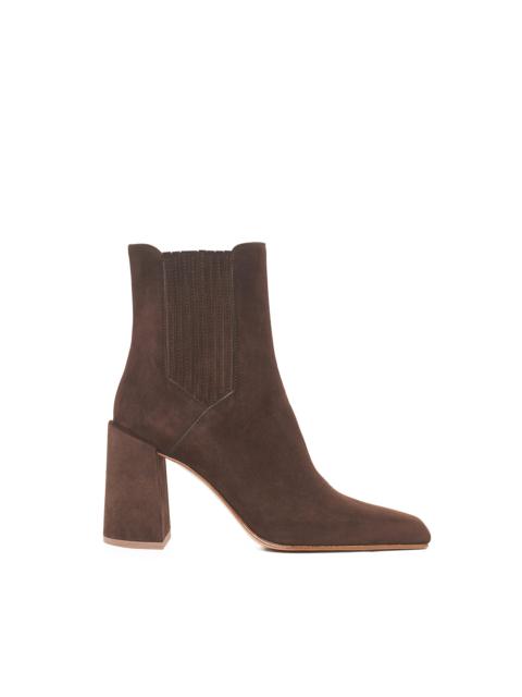 Luke High Heel Ankle Boot in Chocolate Suede