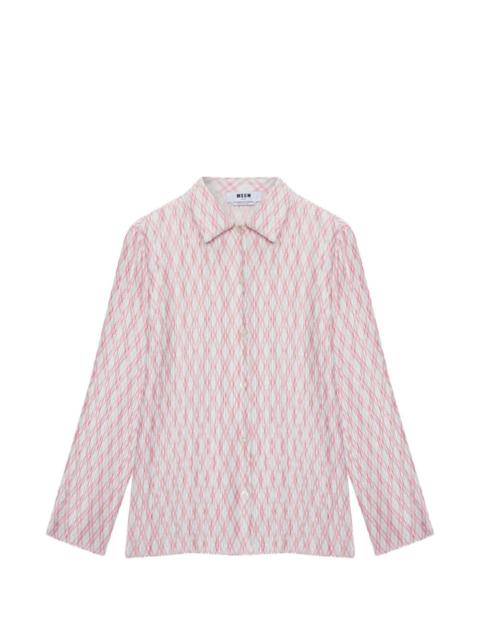 patterned pleated shirt