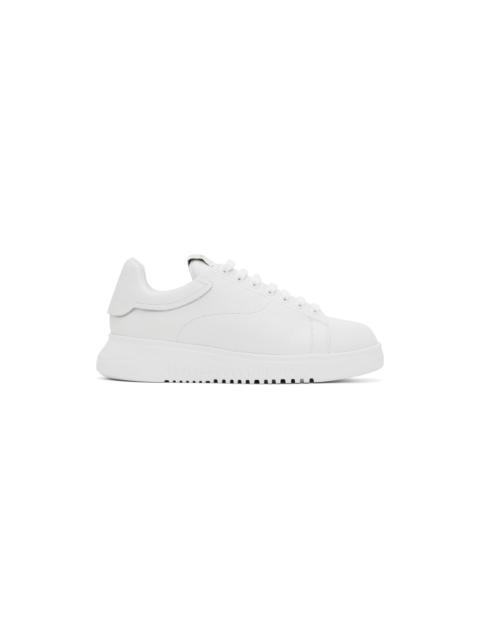White Tumbled Leather Sneakers