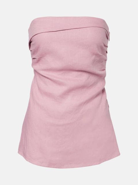 Caen strapless linen top
