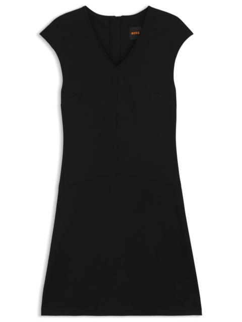 A-LINE DRESS IN STRETCH FABRIC WITH STITCHED CUTLINES