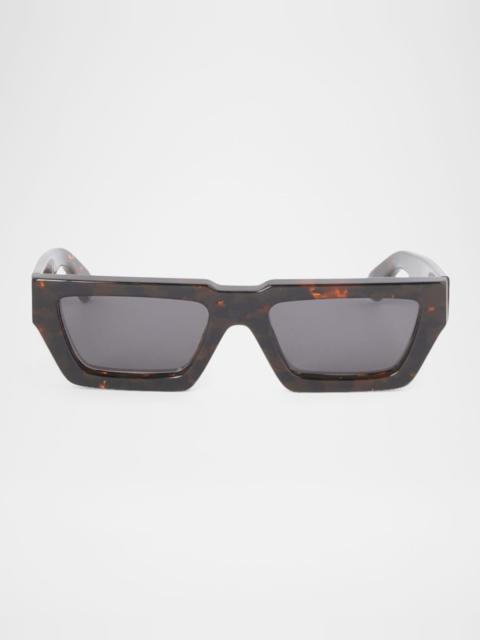 Manchester Logo-Print Rectangle Sunglasses