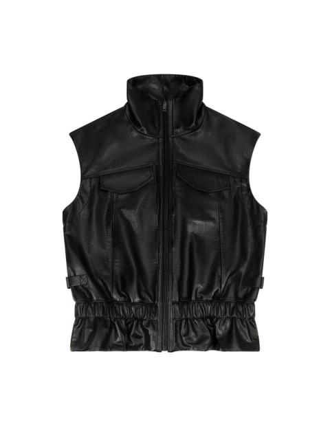 LEATHER VEST BLACK LEATHER