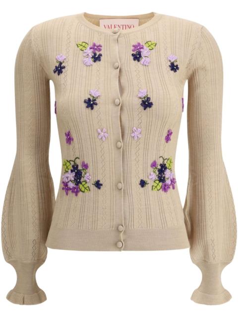 floral-embroidered cardigan