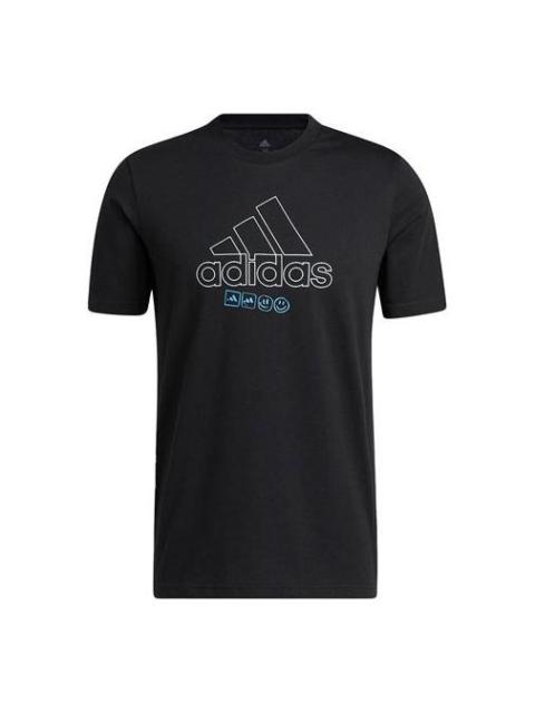Men's adidas Minimalistic Alphabet Large Logo Printing Athleisure Casual Sports Round Neck Short Sle
