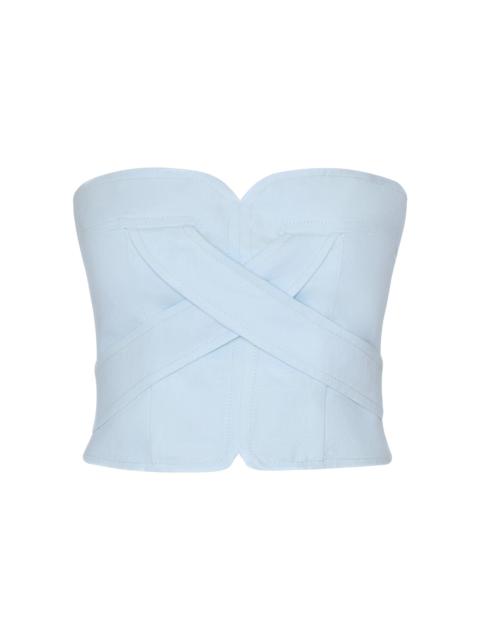 Sea Incierto Crossover Linen Top light blue