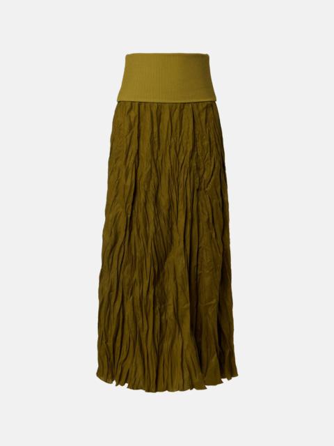 Linen-blend maxi skirt