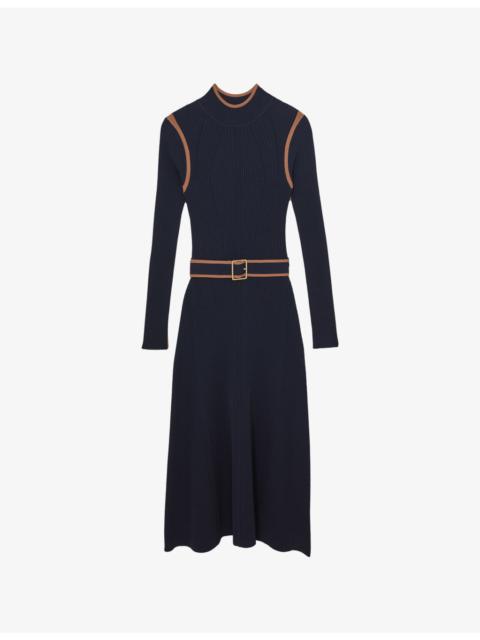 Ella Colour-Block Stretch-Knit Midi Dress