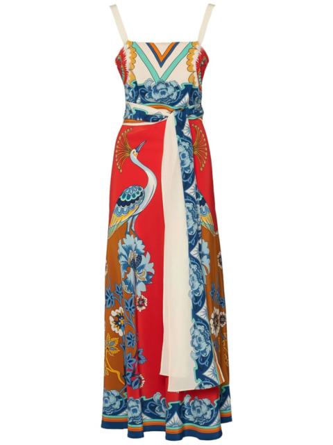 Slip-Around printed silk dress