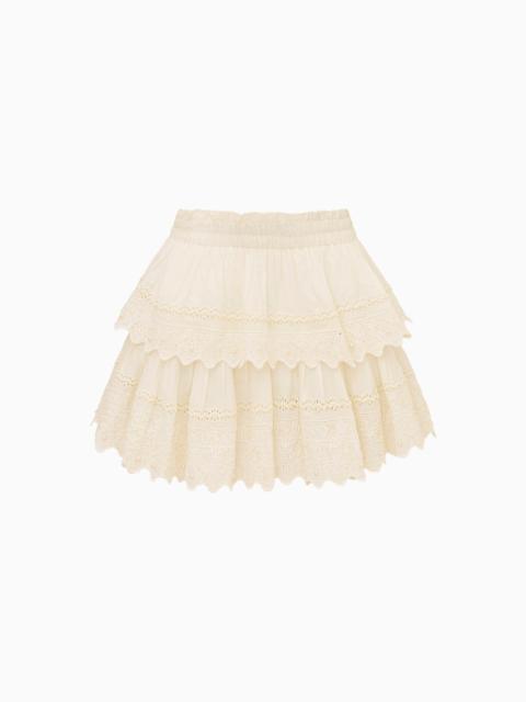 Ruffle Mini Pearl-Embellished Skirt