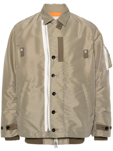 layered single-breasted coat