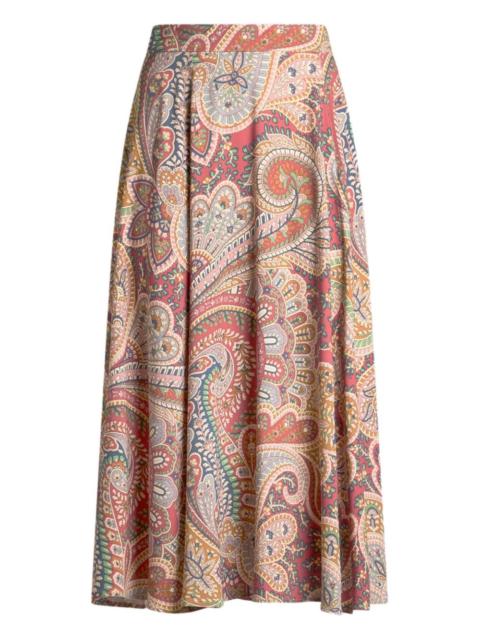 paisley-print midi skirt