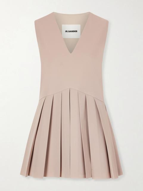 Pleated Wool-twill Top