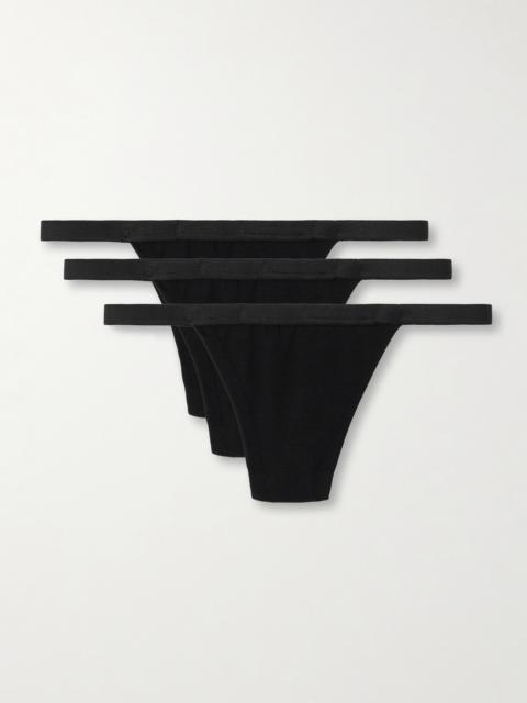 Set Of Three Stretch-tencel Lyocell Thongs