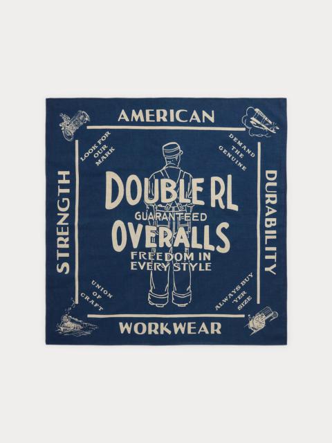 Indigo Cotton Graphic Bandanna