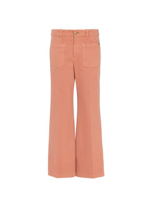 CROPPED BOOTCUT PANTS IN COTTON VELVET