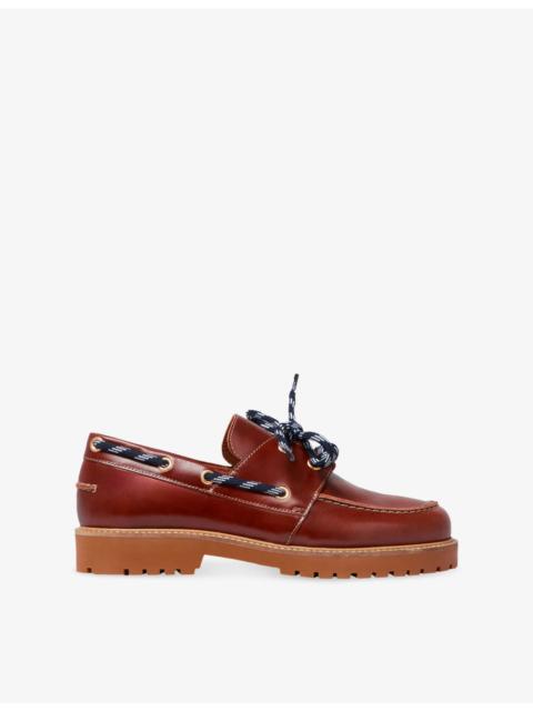 Lace-Up Leather Boat Shoes