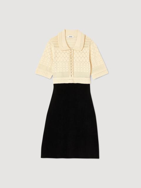 SHORT TWO-TONE KNIT DRESS