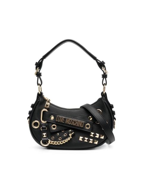 logo-plaque embellished shoulder bag