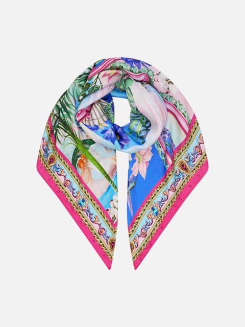 LARGE CRYSTALLED SILK SQUARE SCARF THE BOSPHOROUS