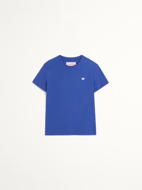 COTTON T-SHIRT WITH VLOGO PATCH
