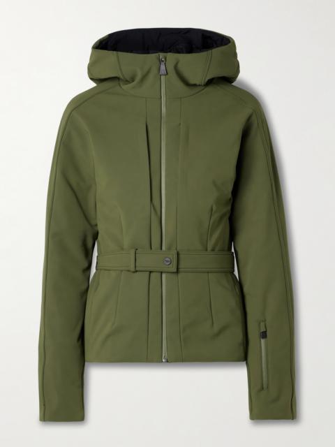 Bella Belted Hooded Padded Down Ski Jacket