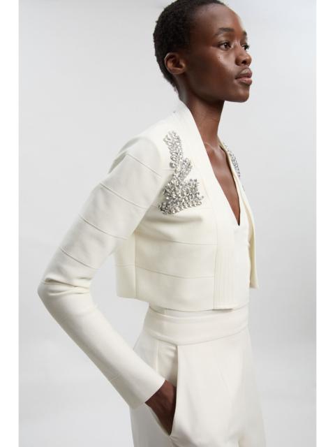 Figure Form Bandage Embellished Crop Knit Jacket