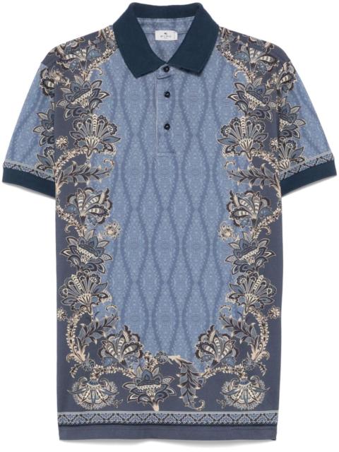 paisley-print polo shirt