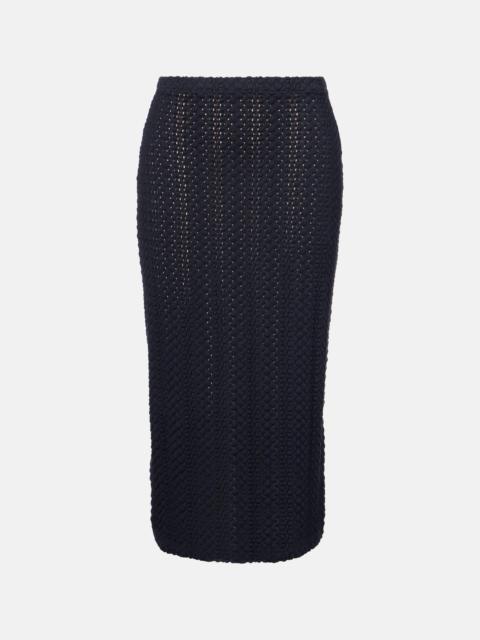 Knitted cotton pencil skirt