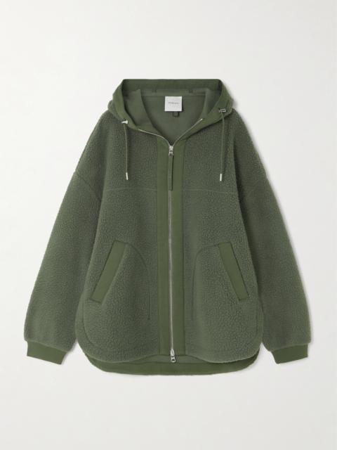 Fey Hooded Jersey-trimmed Recycled-fleece Jacket