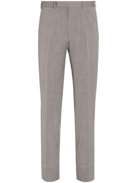 Trofeo wool-silk seersucker trousers
