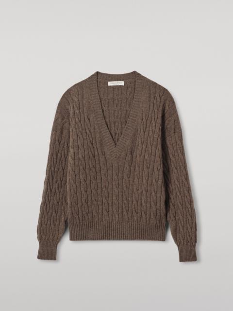 Kylesku Deep V Brown Cashmere Jumper