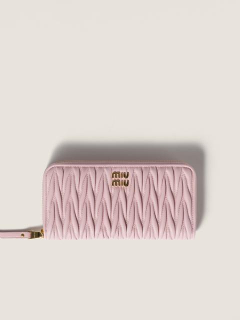 Large matelassé nappa leather wallet