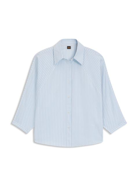 RELAXED-FIT BLOUSE IN STRIPED COTTON POPLIN