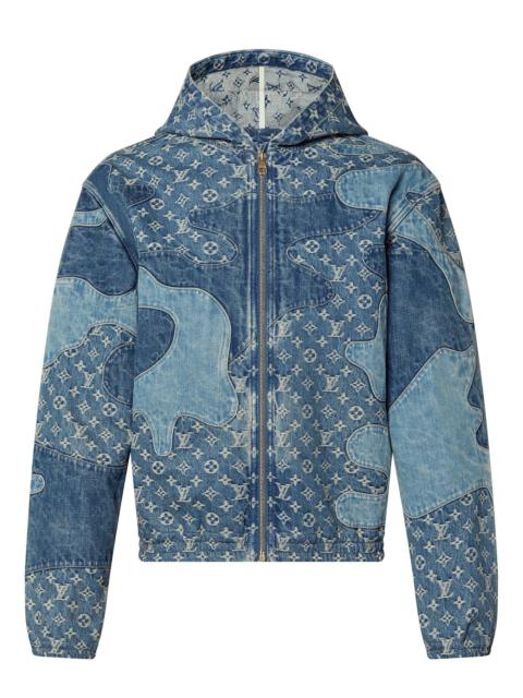 Monogram Patchwork Denim Hoodie
