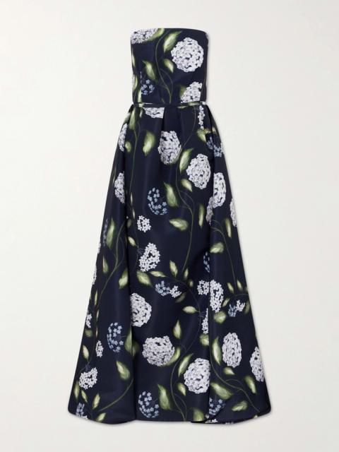 Floral-print Twill Gown