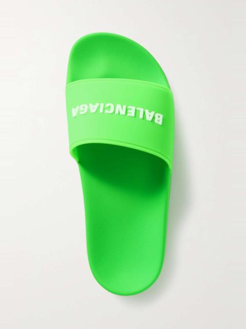 Pool logo-embossed neon rubber slides